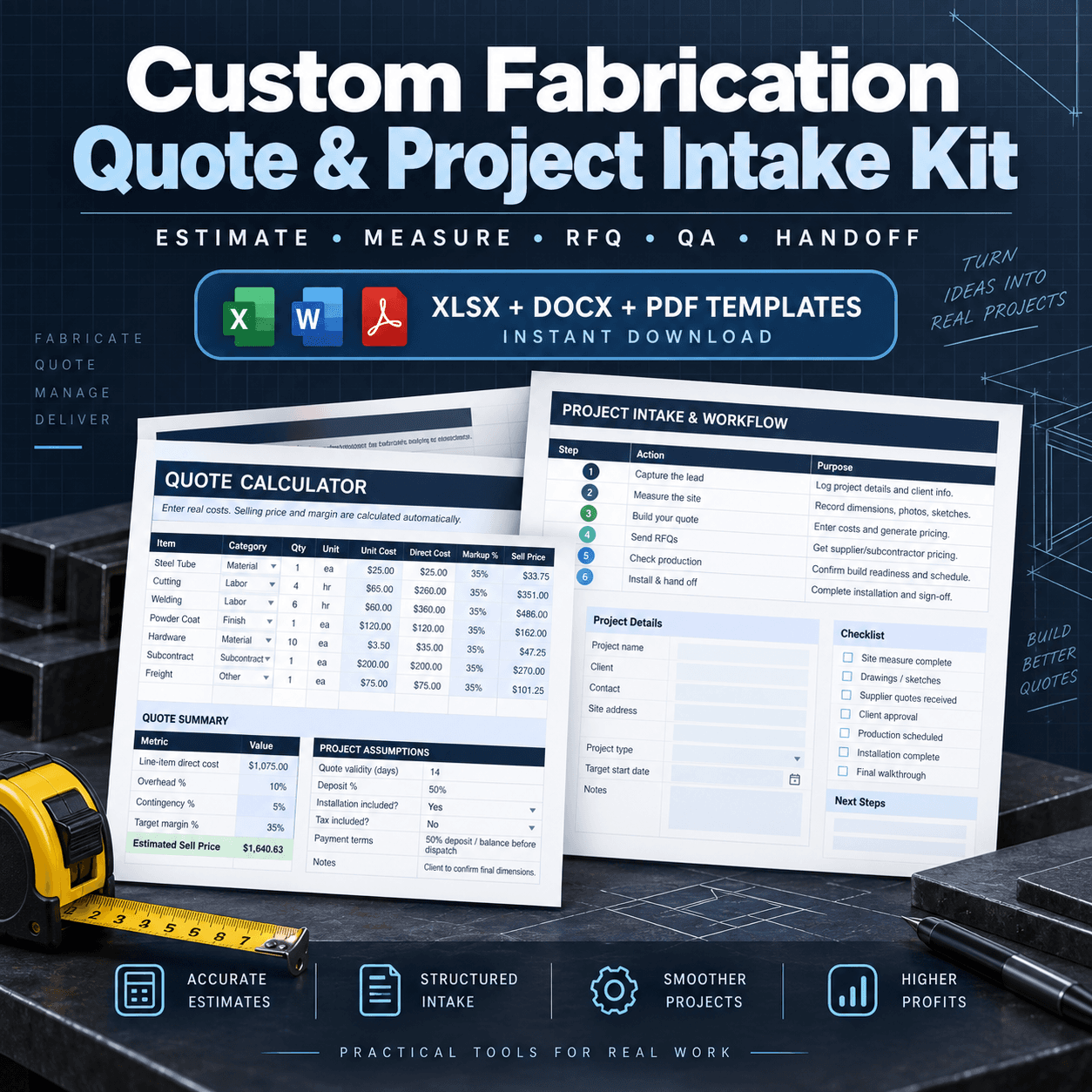 Custom Fabrication Quote & Project Intake Kit
